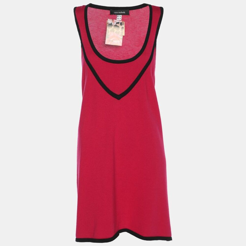 Anna Scholz Pink/black Jersey Piped Vest Top Xxl